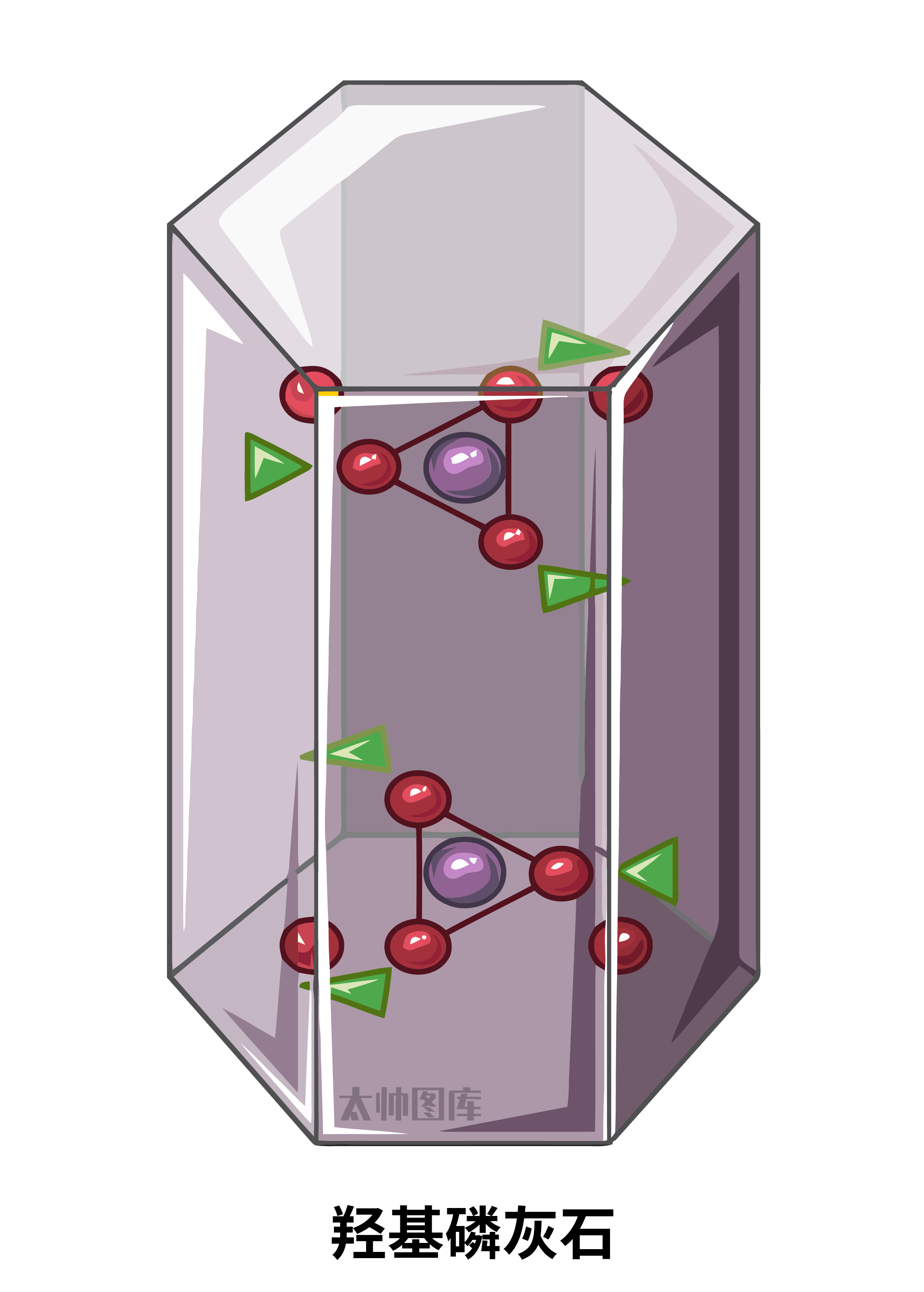 简版羟磷灰石碱式磷酸钙hap六方晶系结构羟基磷灰石化学结构